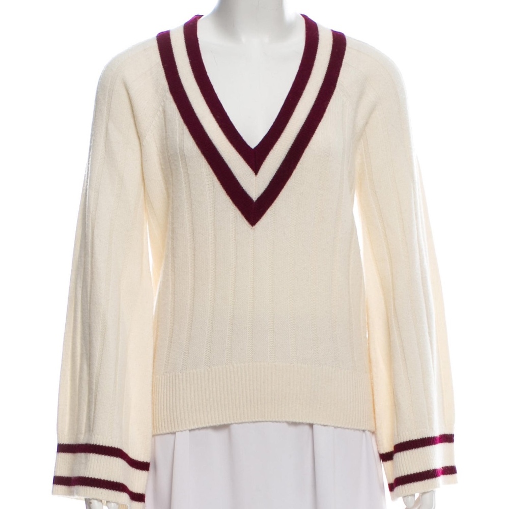 ZIMMERMANN V-Neck Varsity Wool Sweater